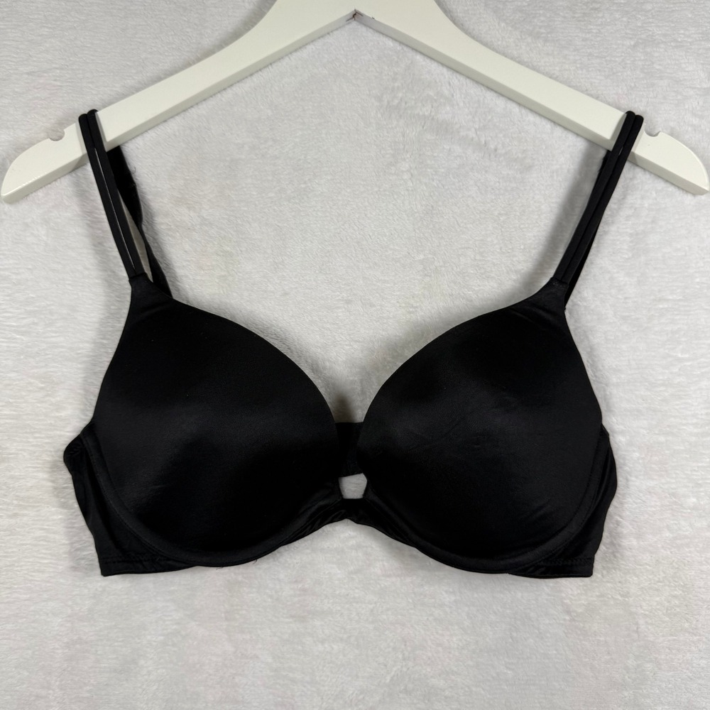 Victoria's Secret Black Padded Underwire Bra 36C 149641-093 Adjustable Straps